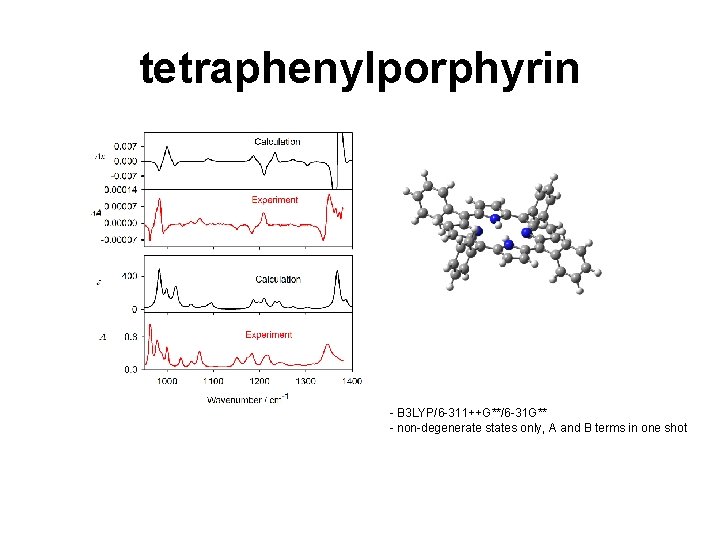 tetraphenylporphyrin - B 3 LYP/6 -311++G**/6 -31 G** - non-degenerate states only, A and