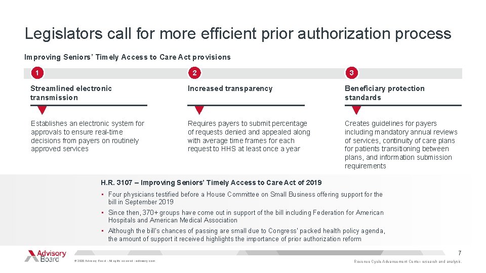 Legislators call for more efficient prior authorization process Improving Seniors’ Timely Access to Care