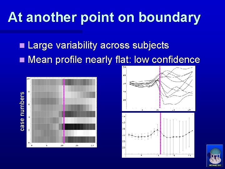 At another point on boundary n Large variability across subjects case numbers n Mean