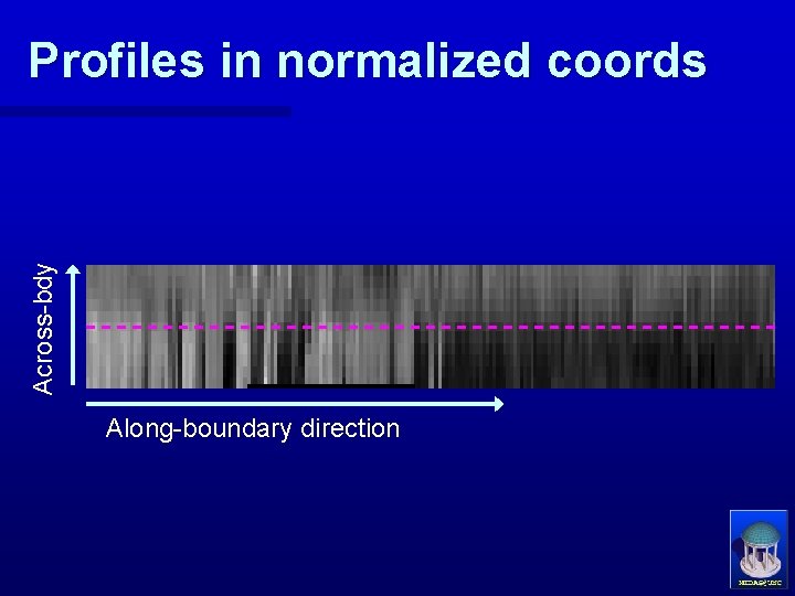 Across-bdy Profiles in normalized coords Along-boundary direction 