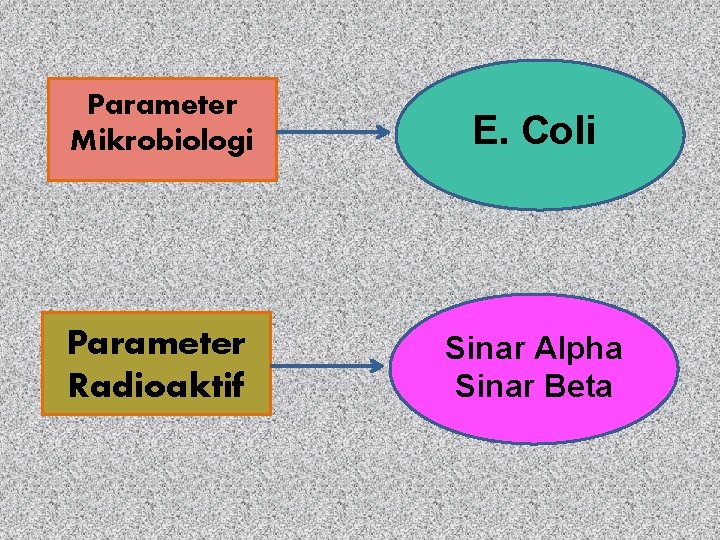 Parameter Mikrobiologi E. Coli Parameter Radioaktif Sinar Alpha Sinar Beta 