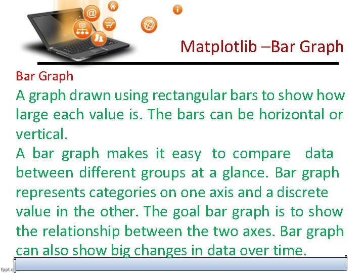 Matplotlib –Bar Graph A graph drawn using rectangular bars to show large each value