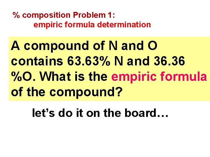 The mole road ahead composition problems and combustion