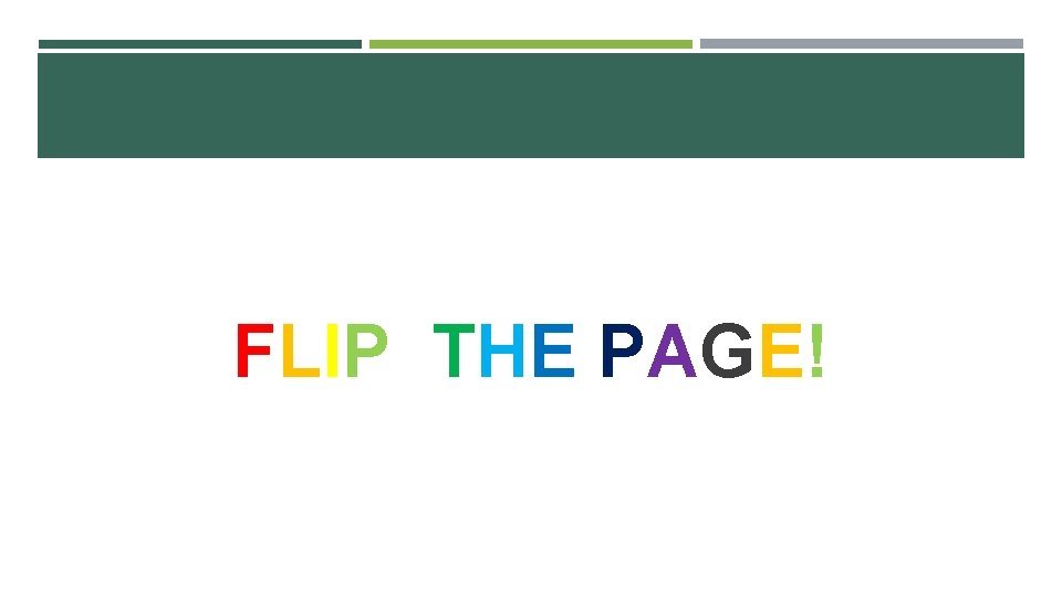 FLIP THE PAGE! 