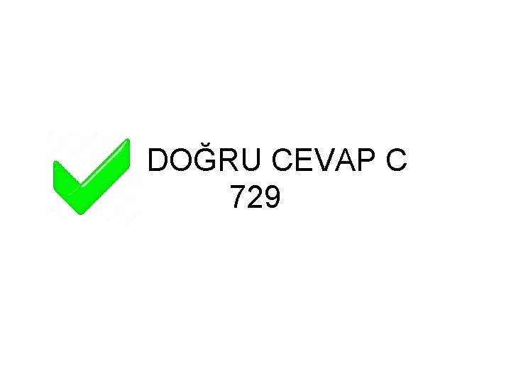 DOĞRU CEVAP C 729 