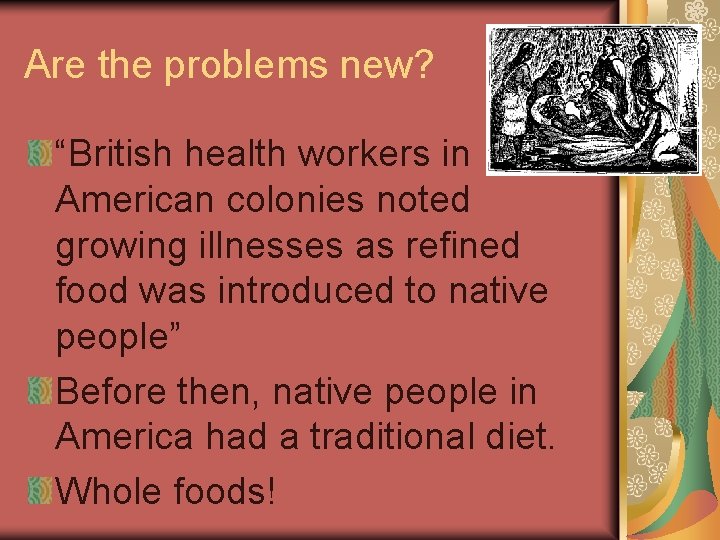 Are the problems new? “British health workers in American colonies noted growing illnesses as