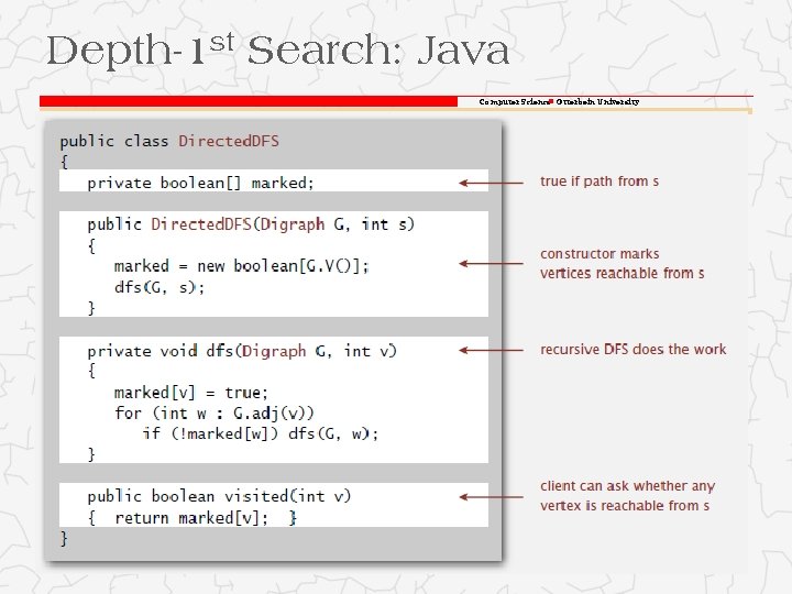 Depth-1 st Search: Java Computer Science Otterbein University Depth-1 st Search: Java Computer Science Otterbein University