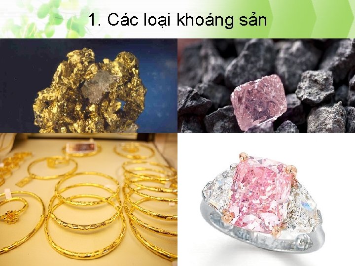 1. Các loại khoáng sản 