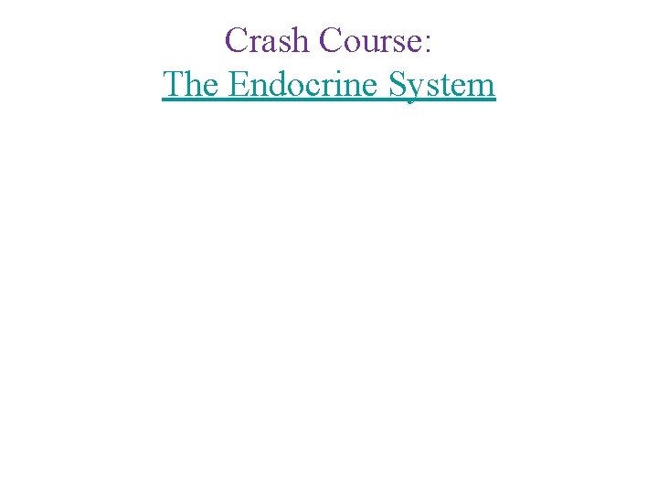 Crash Course: The Endocrine System 