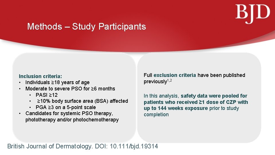 Methods – Study Participants Inclusion criteria: • Individuals ≥ 18 years of age •