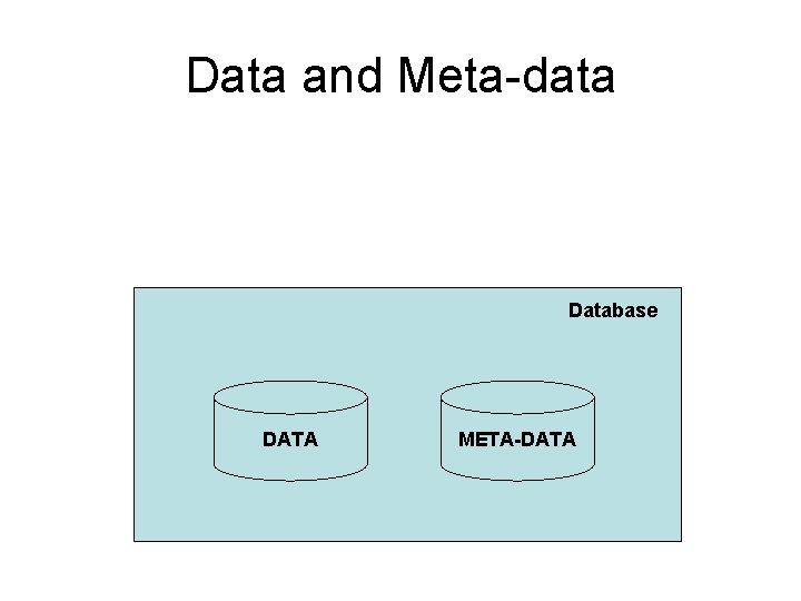 Data and Meta-data Database DATA META-DATA Data and Meta-data Database DATA META-DATA