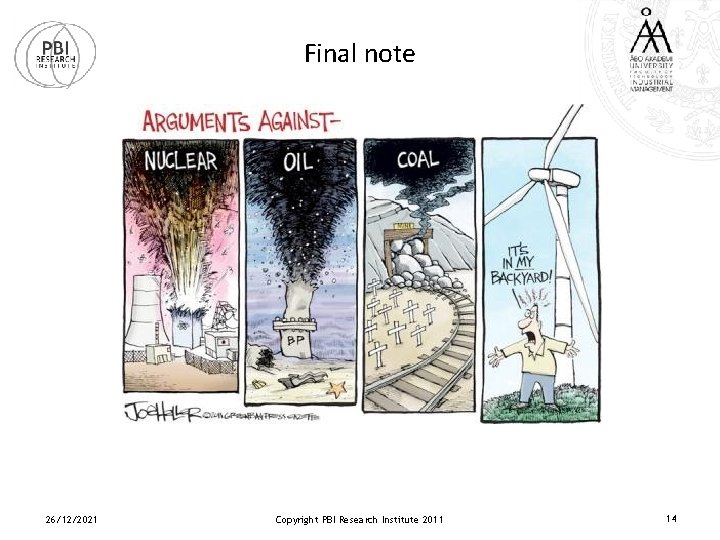 Final note 26/12/2021 Copyright PBI Research Institute 2011 14 