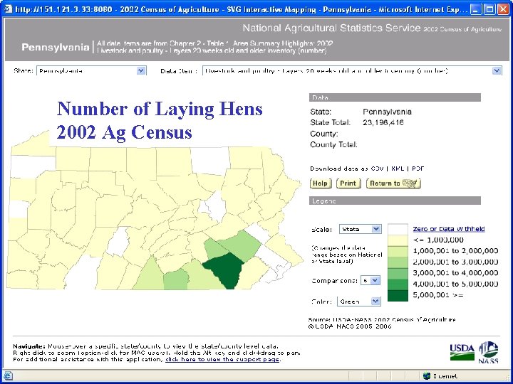 Number of Laying Hens 2002 Ag Census 