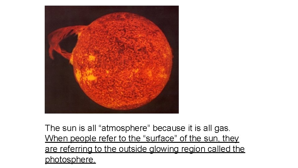 The sun is all “atmosphere” because it is all gas. When people refer to