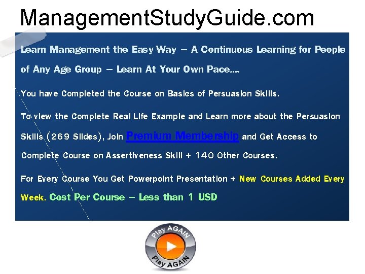 Management. Study. Guide. com Learn Management the Easy Way – A Continuous Learning for