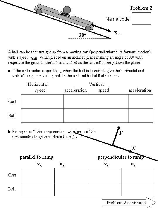 Problem 2 Name code vcar 30 o A ball can be shot straight up