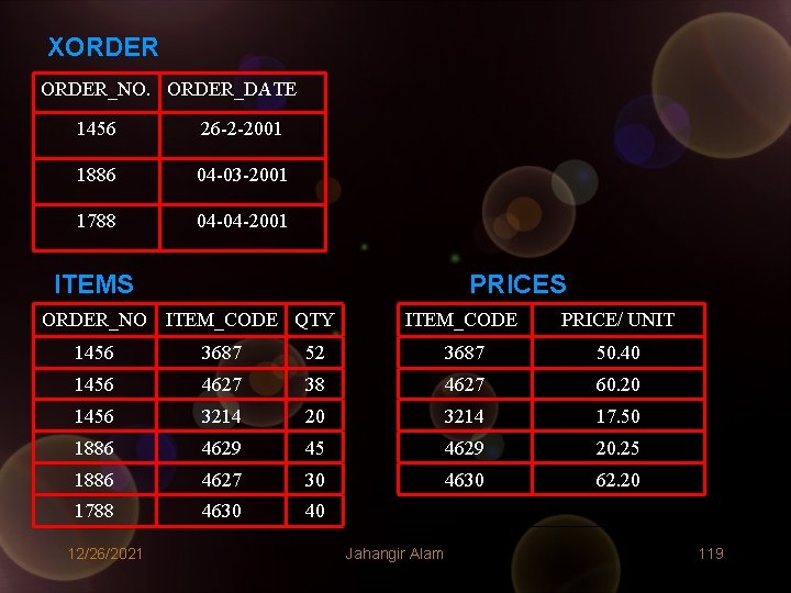 XORDER_NO. ORDER_DATE 1456 26 -2 -2001 1886 04 -03 -2001 1788 04 -04 -2001 XORDER_NO. ORDER_DATE 1456 26 -2 -2001 1886 04 -03 -2001 1788 04 -04 -2001