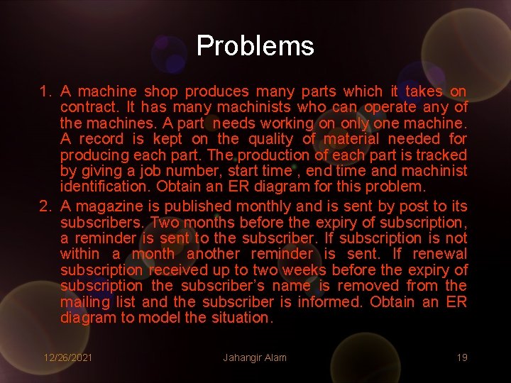 Problems 1. A machine shop produces many parts which it takes on contract. It Problems 1. A machine shop produces many parts which it takes on contract. It