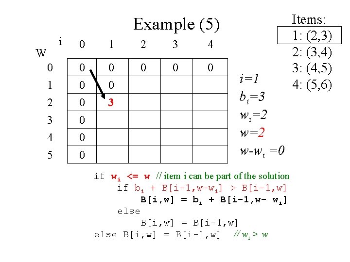 Example (5) i 0 1 2 3 4 0 0 0 1 2 3