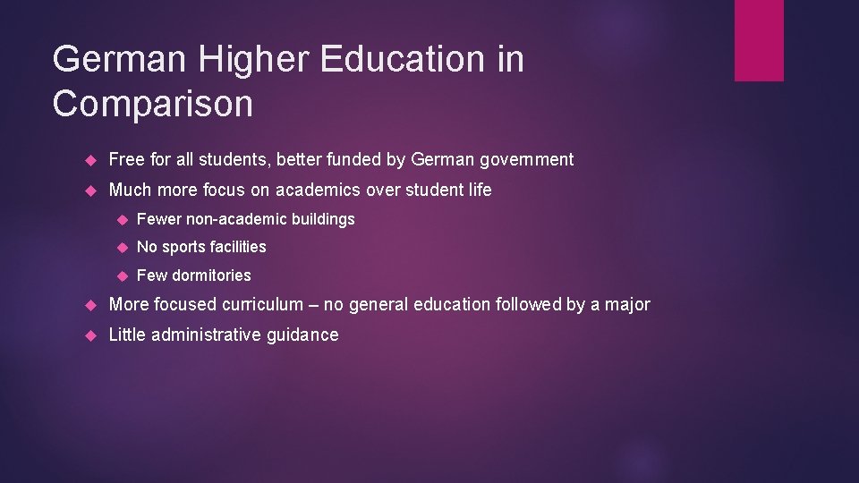 German Higher Education in Comparison Free for all students, better funded by German government