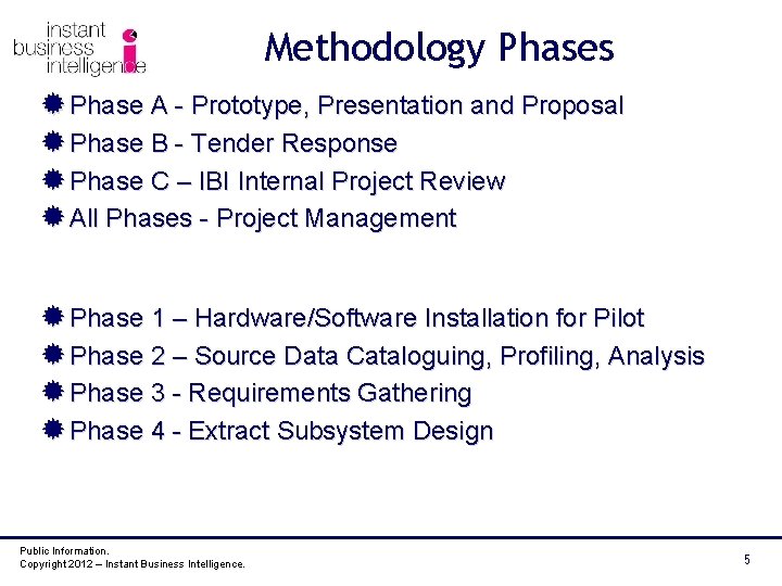 Methodology Phases ® Phase A - Prototype, Presentation and Proposal ® Phase B -