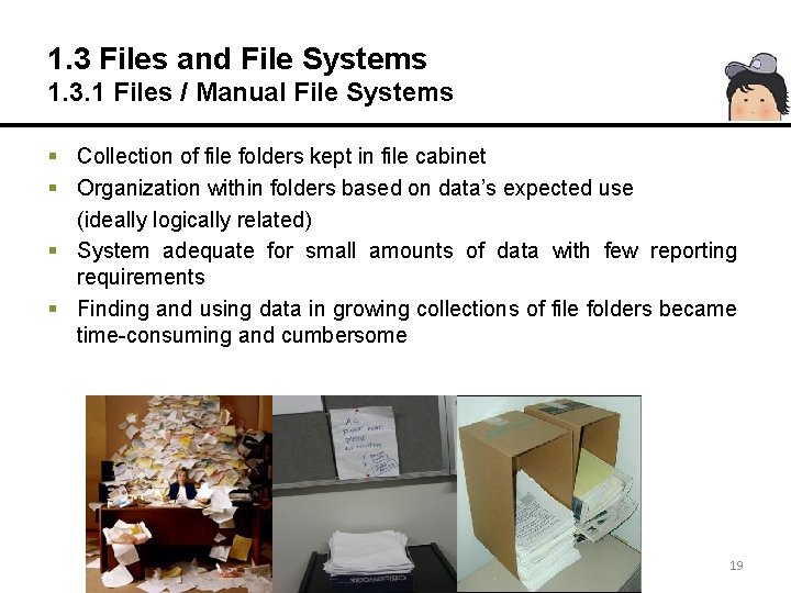 1. 3 Files and File Systems 1. 3. 1 Files / Manual File Systems