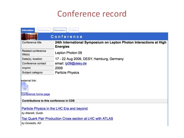 Conference record 