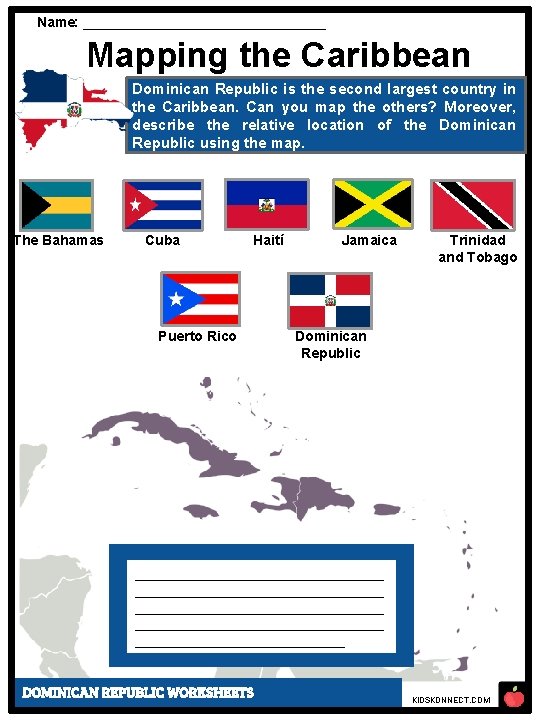 Name: ________________ Mapping the Caribbean Dominican Republic is the second largest country in the