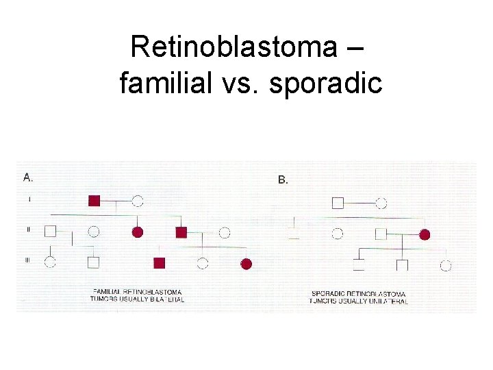 Retinoblastoma – familial vs. sporadic 