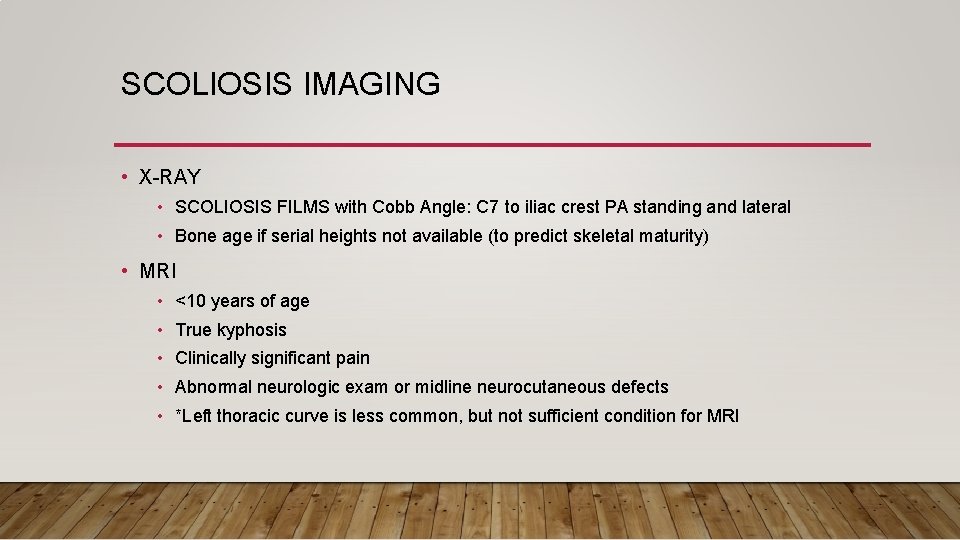 SCOLIOSIS IMAGING • X-RAY • SCOLIOSIS FILMS with Cobb Angle: C 7 to iliac