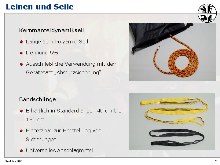 Leinen und Seile Kernmanteldynamikseil Länge 60 m Polyamid Seil Dehnung 6% Ausschließliche Verwendung mit