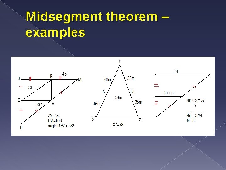 Midsegment theorem – examples 
