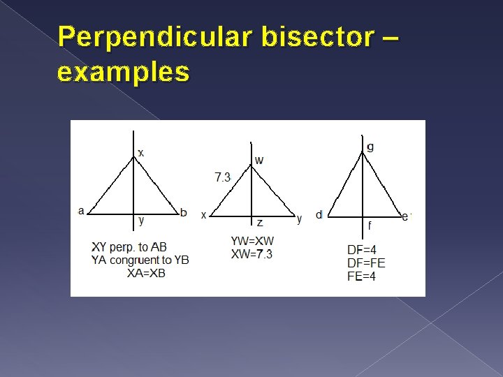 Perpendicular bisector – examples 