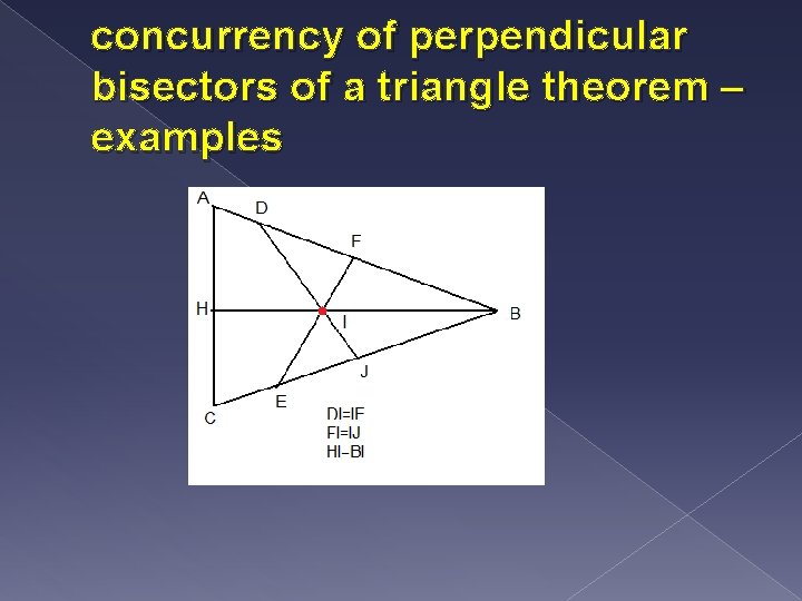 concurrency of perpendicular bisectors of a triangle theorem – examples 