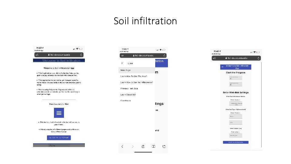 Soil infiltration 