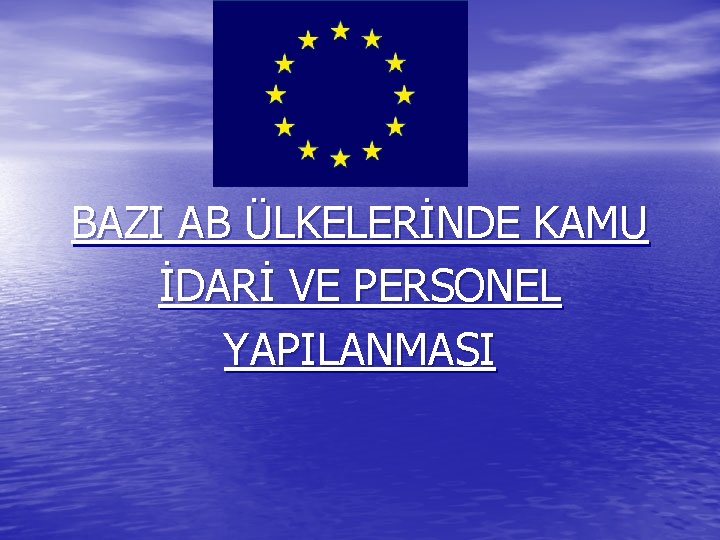 BAZI AB ÜLKELERİNDE KAMU İDARİ VE PERSONEL YAPILANMASI 