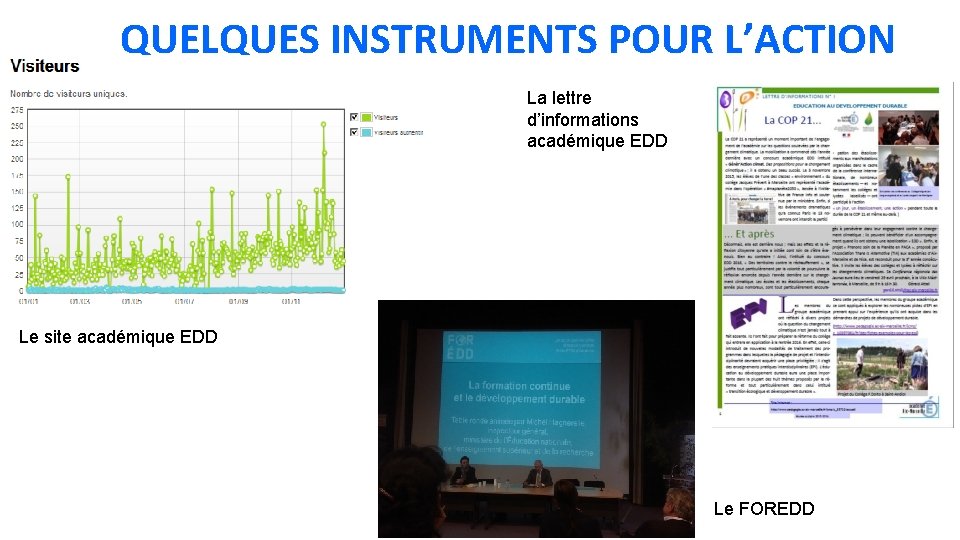 QUELQUES INSTRUMENTS POUR L’ACTION La lettre d’informations académique EDD Le site académique EDD Le