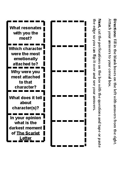 Directions: Fill in the blank boxes on the left with answers from the right.