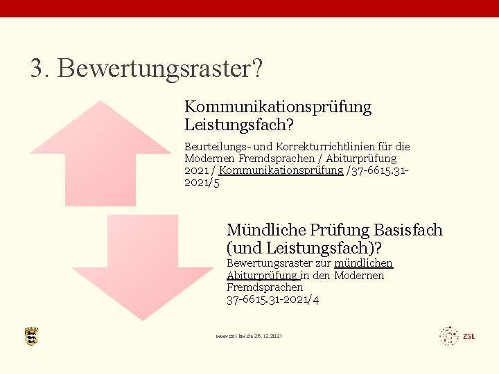 3. Bewertungsraster? Kommunikationsprüfung Leistungsfach? Beurteilungs- und Korrekturrichtlinien für die Modernen Fremdsprachen / Abiturprüfung 2021