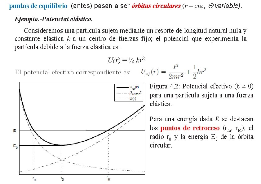 puntos de equilibrio (antes) pasan a ser órbitas circulares (r = cte. , Q