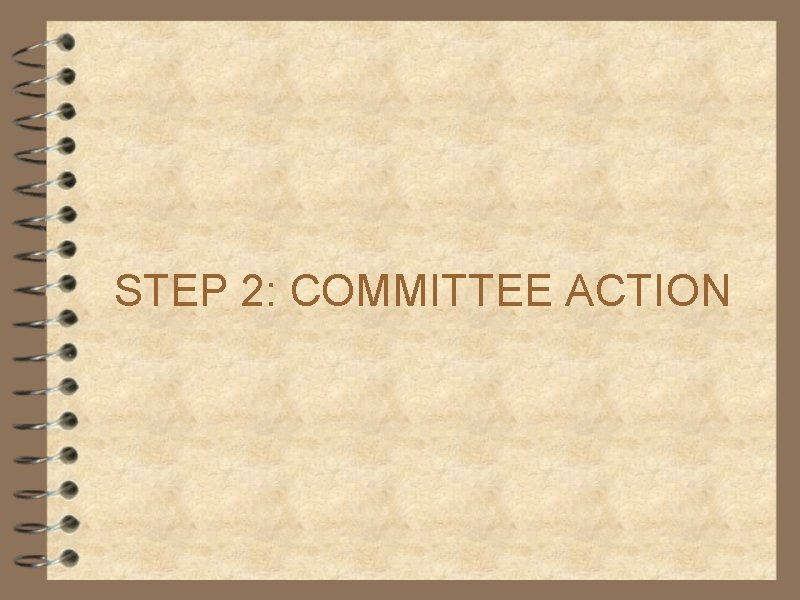 STEP 2: COMMITTEE ACTION 