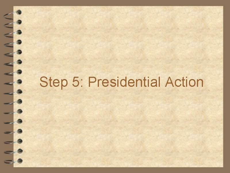 Step 5: Presidential Action 