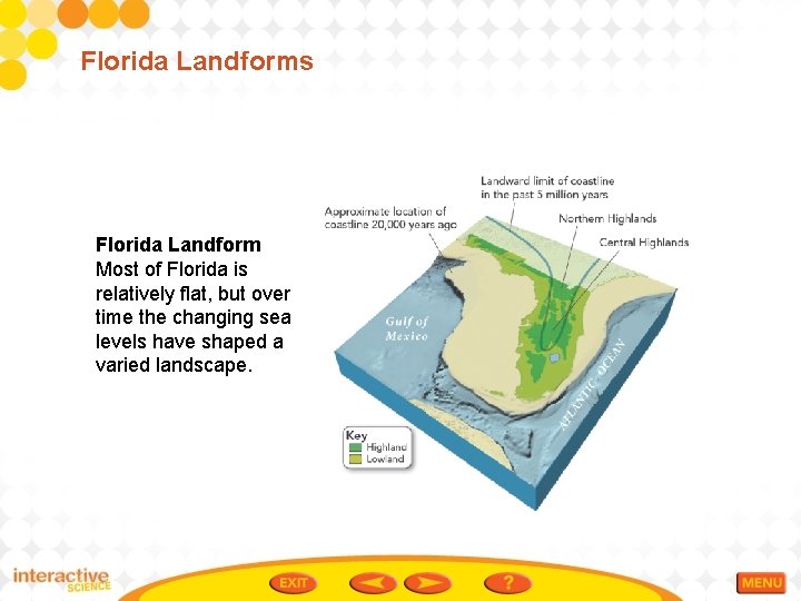 Florida Landforms Florida Landform Most of Florida is relatively flat, but over time the Florida Landforms Florida Landform Most of Florida is relatively flat, but over time the