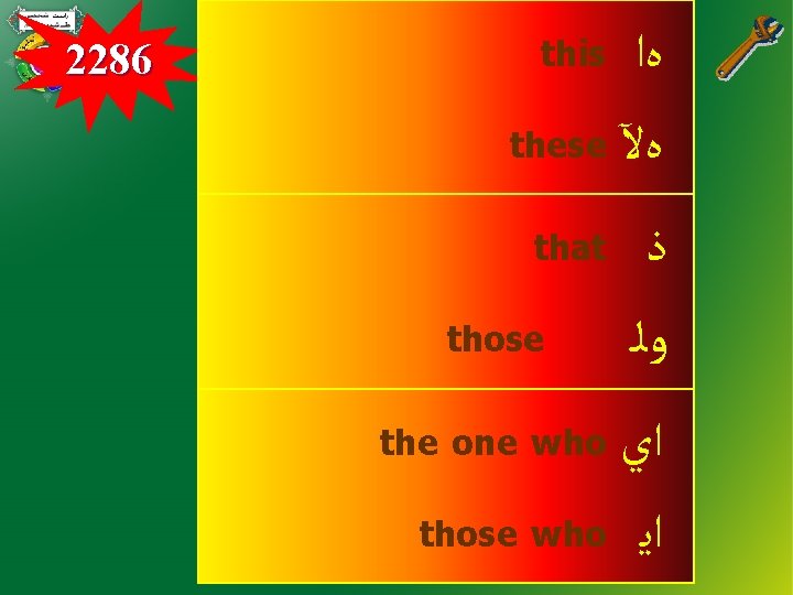 2286 ﻩﺍ these ﻩﻵ this that those ﺫ ﻭﻟـ ﺍﻱ those who ﺍﻳ the