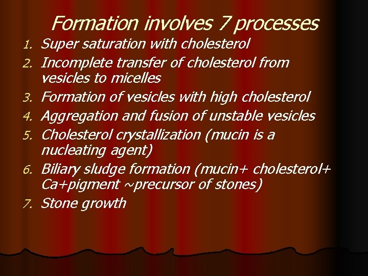 Formation involves 7 processes 1. 2. 3. 4. 5. 6. 7. Super saturation with