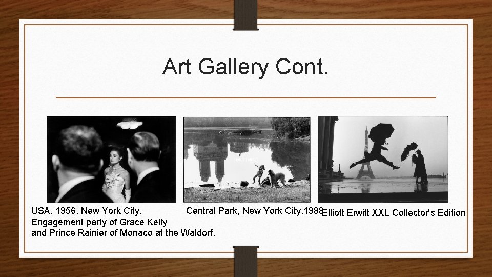 Art Gallery Cont. USA. 1956. New York City. Central Park, New York City, 1988