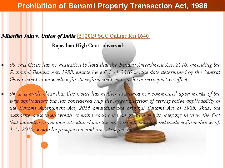 Prohibition of Benami Property Transaction Act, 1988 Niharika Jain v. Union of India [5]