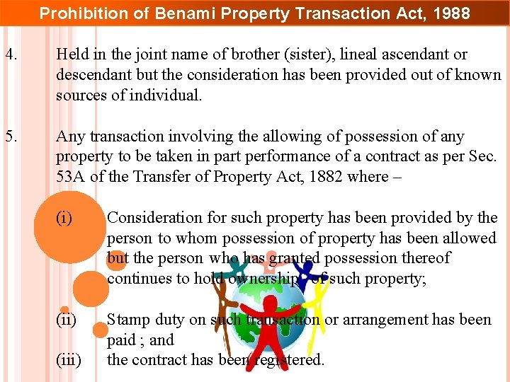 Prohibition of Benami Property Transaction Act, 1988 4. Held in the joint name of