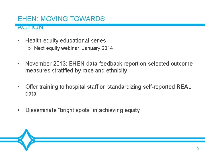 EHEN: MOVING TOWARDS ACTION • Health equity educational series » Next equity webinar: January