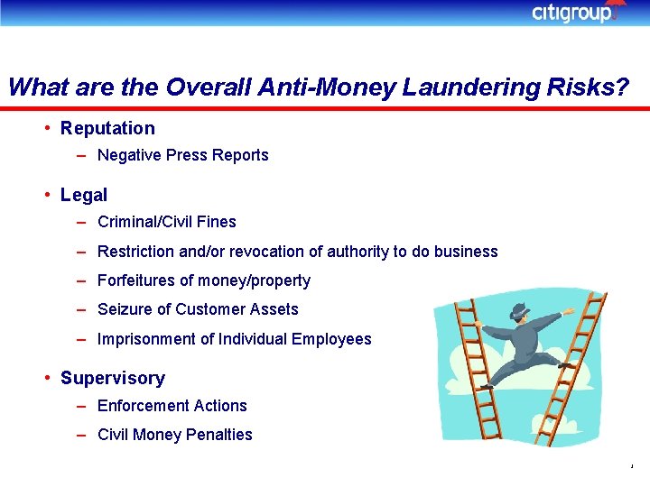 What are the Overall Anti-Money Laundering Risks? • Reputation – Negative Press Reports •